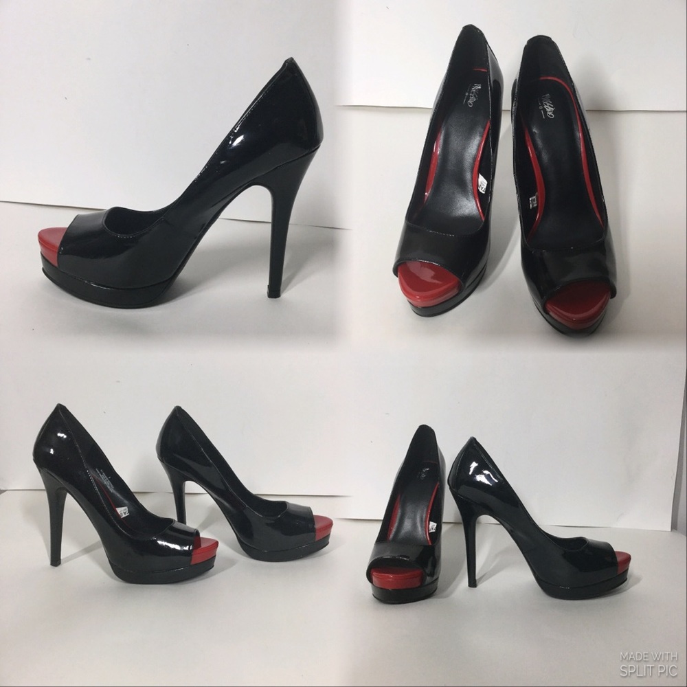 Mossimo Black & Red toe Stiletto High Heels Size 8